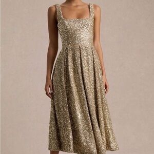 Club L London Glittering Gold Midi Dress
